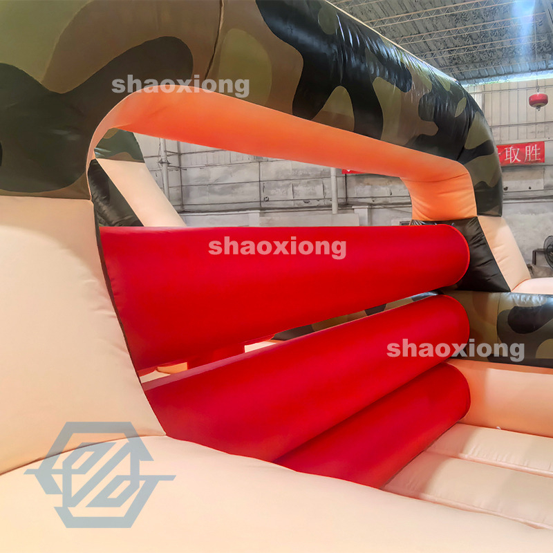 Corsa ad ostacoli per giochi sportivi mimetici gonfiabili all'aperto commerciali