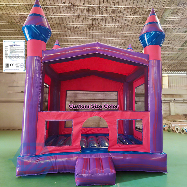 Castello gonfiabile rosa gonfiabile in PVC 4x4M per bambini piccoli