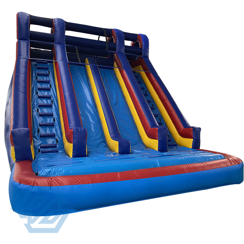 Aufblasbare zweispurige Wasserrutsche mit Pool f&uuml;r Kinder