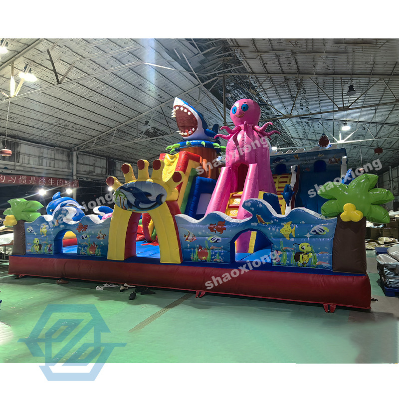  Parque tem&aacute;tico inflable del oc&eacute;ano con tobog&aacute;n de escalada