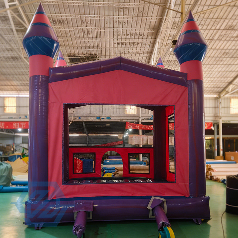 Castillo animoso rosa inflable de PVC de 4x4M para ni&ntilde;os peque&ntilde;os