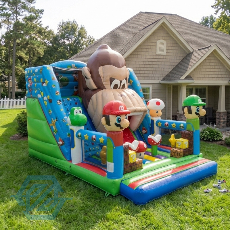 Sprzedam dmuchaną zjeżdżalnię z motywem kresk&oacute;wkowym Mario