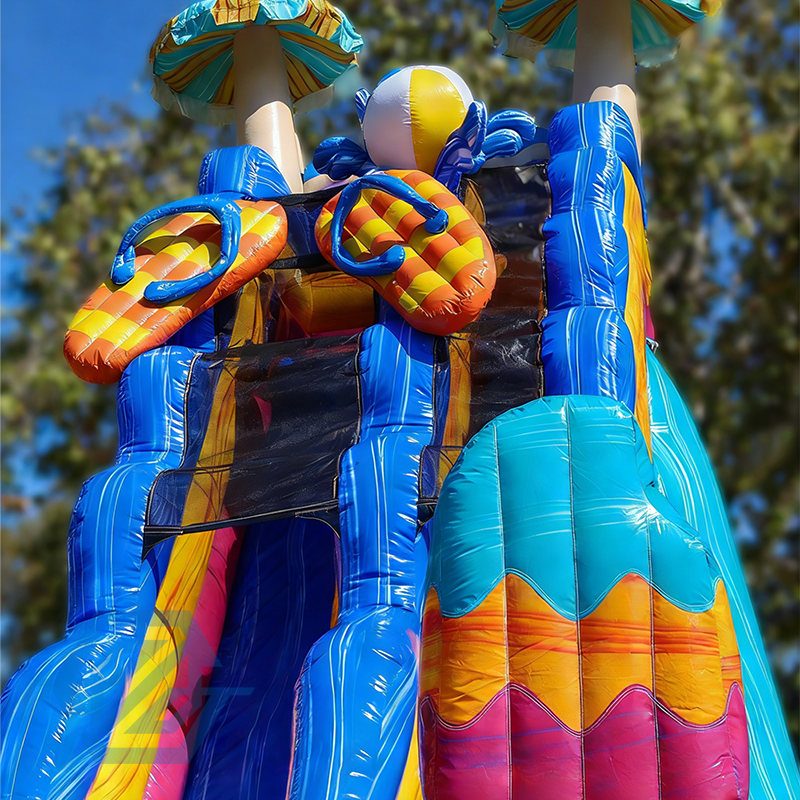  Grands toboggans gonflables pour f&ecirc;te sur la plage, avec piscine amovible
