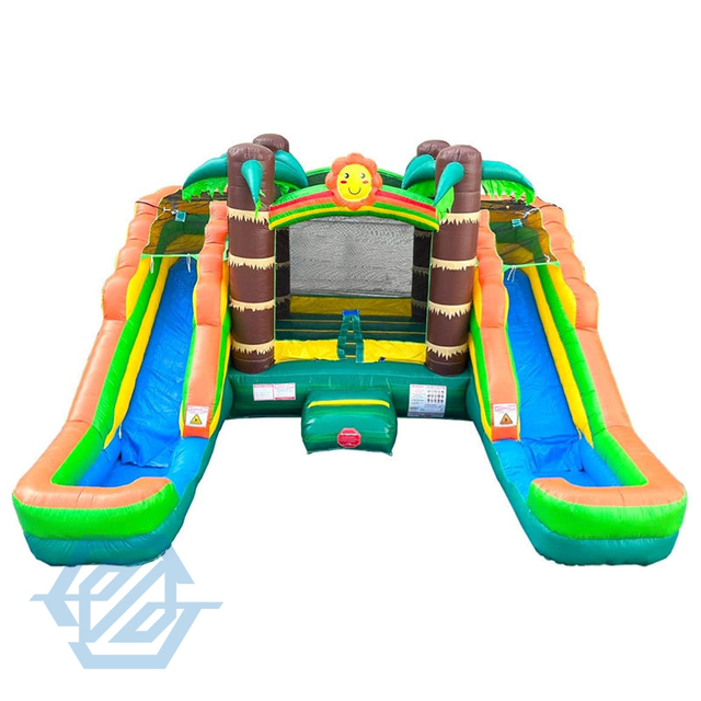 Kommerzielles aufblasbares Bouncer House Jumping Castle Doppelrutschen