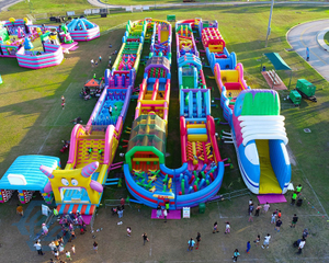 Corsa ad ostacoli per giochi sportivi per buttafuori gonfiabili commerciali all'aperto