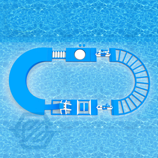 Wasser-Vergn&uuml;gungspark, aufblasbarer schwimmender Wasserpark, riesiger Wasser-Spa&szlig;-Run-Challenge-Park 