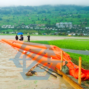 Aplicaciones de las barreras de control de inundaciones llenas de agua