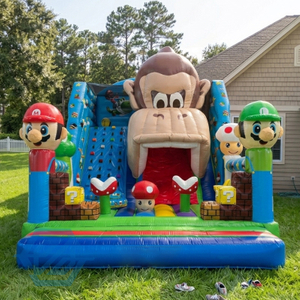 Aufblasbare Rutsche im Cartoon-Mario-Stil f&uuml;r den Au&szlig;enbereich zu verkaufen