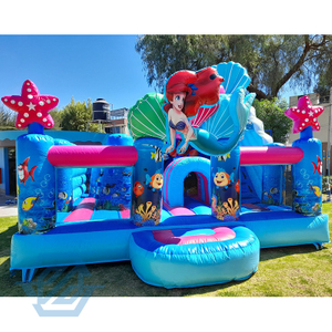  Ch&acirc;teau gonflable de terrain de jeu gonflable de sir&egrave;ne d'oc&eacute;an de Meerjungfrau