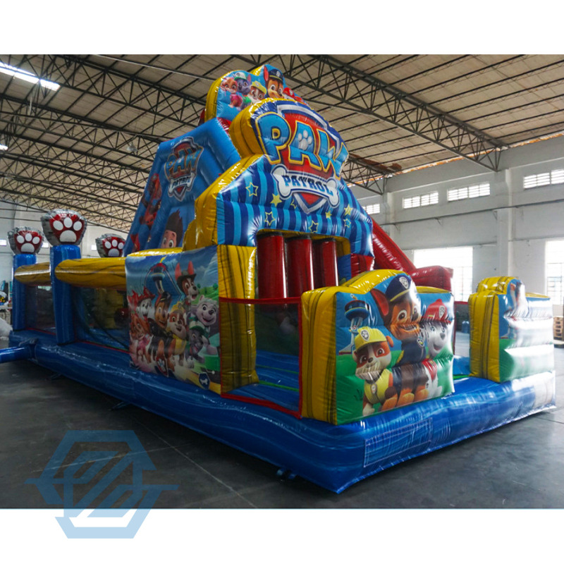Terrain de jeu combin&eacute; gonflable de glissi&egrave;re de ch&acirc;teau de patrouille d'enfants commerciaux
