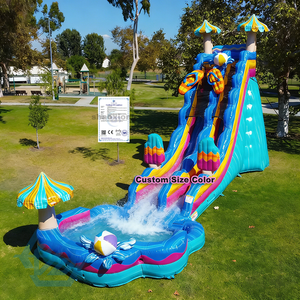  Grands toboggans gonflables pour f&ecirc;te sur la plage, avec piscine amovible