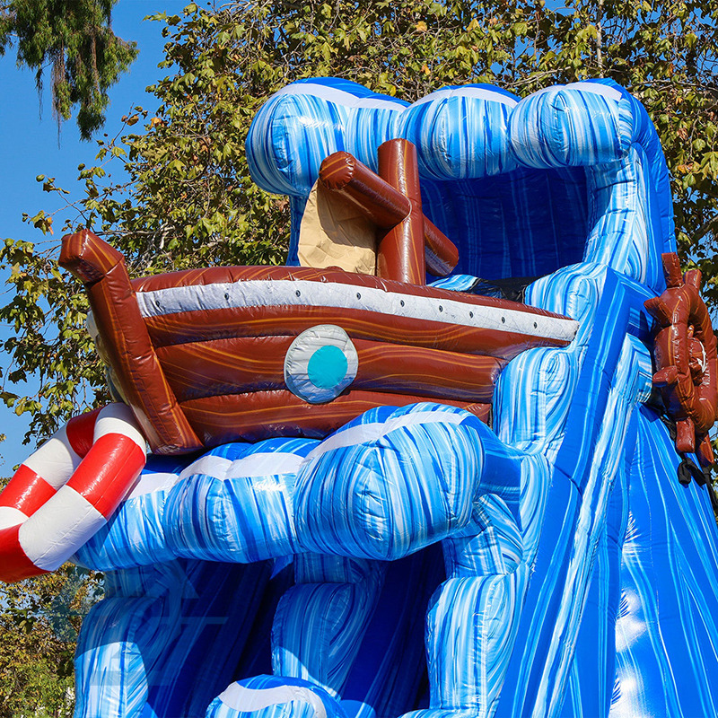  Th&egrave;me de bateau pirate gonflable, grandes glissades d'eau, piscine d&eacute;tachable