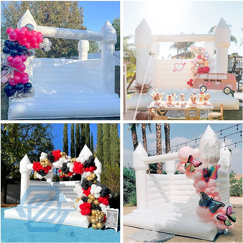 Casa di rimbalzo di nozze bianca del castello gonfiabile gonfiabile per la festa