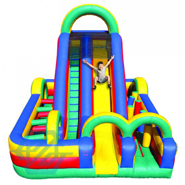 Maison gonflable de Bouce de Course d'obstacle avec toboggan pour les enfants