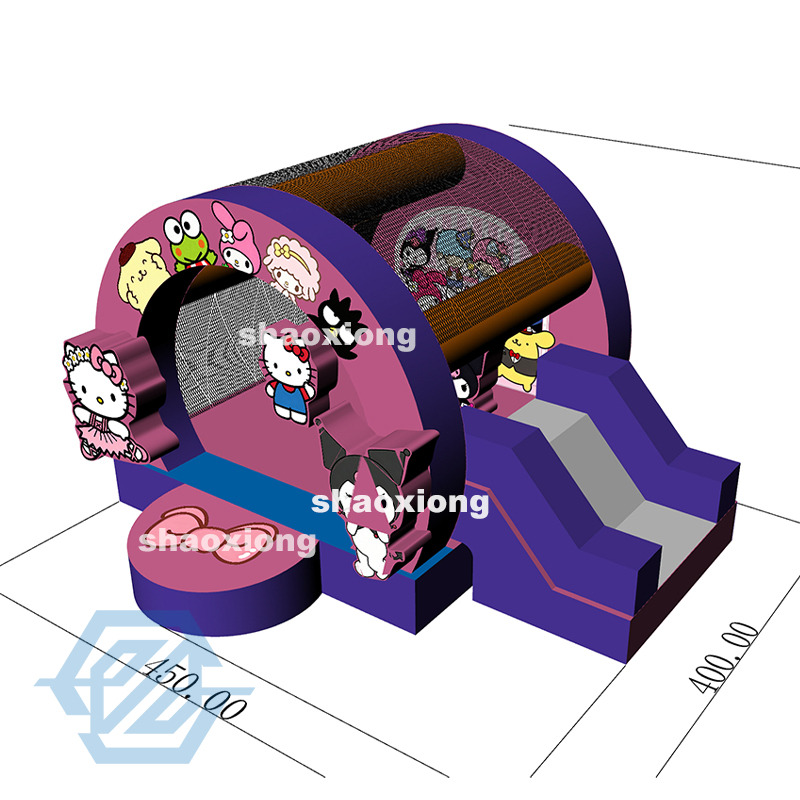 Nadmuchiwany domek do skakania HelloKitty ze zjeżdżalnią