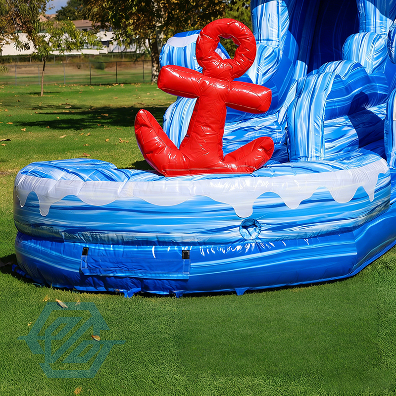  Th&egrave;me de bateau pirate gonflable, grandes glissades d'eau, piscine d&eacute;tachable