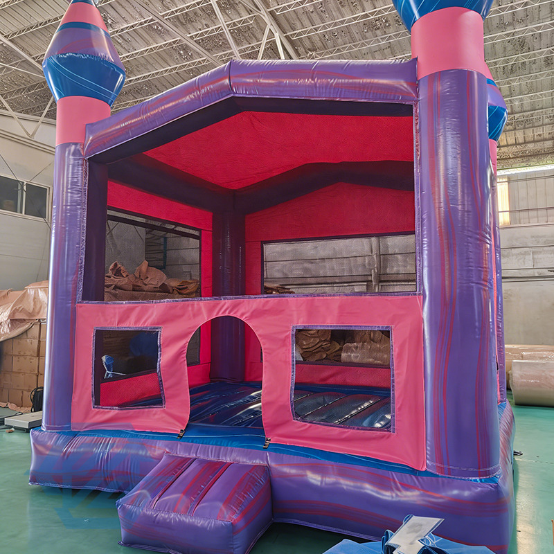 Castillo animoso rosa inflable de PVC de 4x4M para ni&ntilde;os peque&ntilde;os
