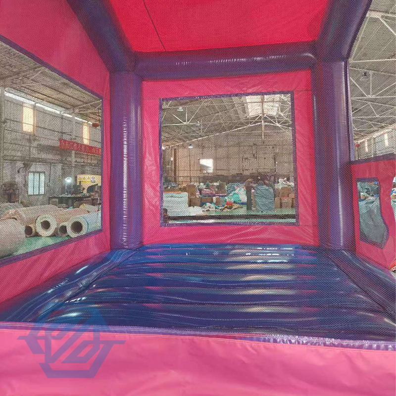 Castillo animoso rosa inflable de PVC de 4x4M para ni&ntilde;os peque&ntilde;os