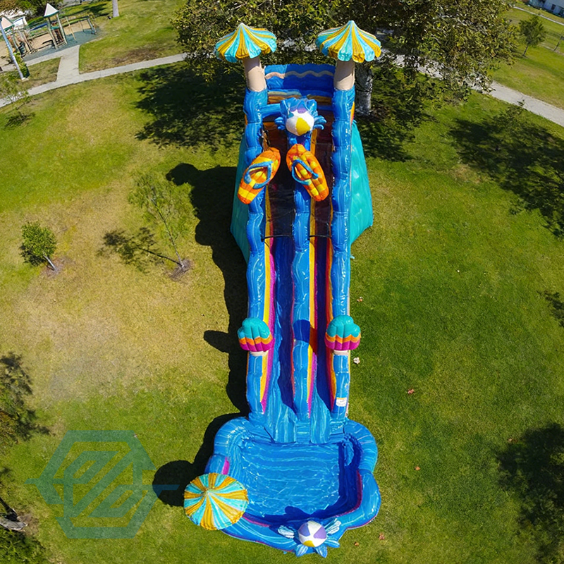  Grands toboggans gonflables pour f&ecirc;te sur la plage, avec piscine amovible