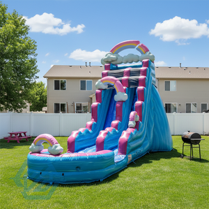  Piscina desmontable de los toboganes acu&aacute;ticos grandes del arco iris inflable con el ventilador