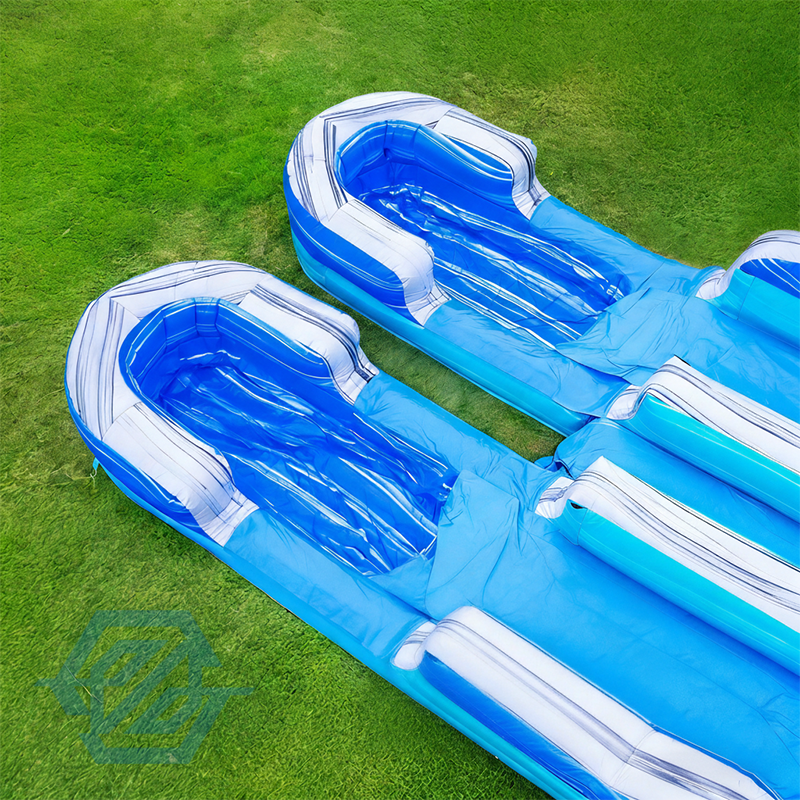  Piscina staccabile gonfiabile con grandi doppi scivoli d'acqua con ventilatore
