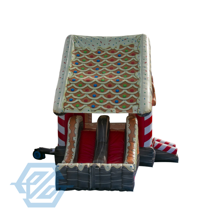 Affitto dello scivolo asciutto della casa gonfiabile di pan di zenzero di Natale