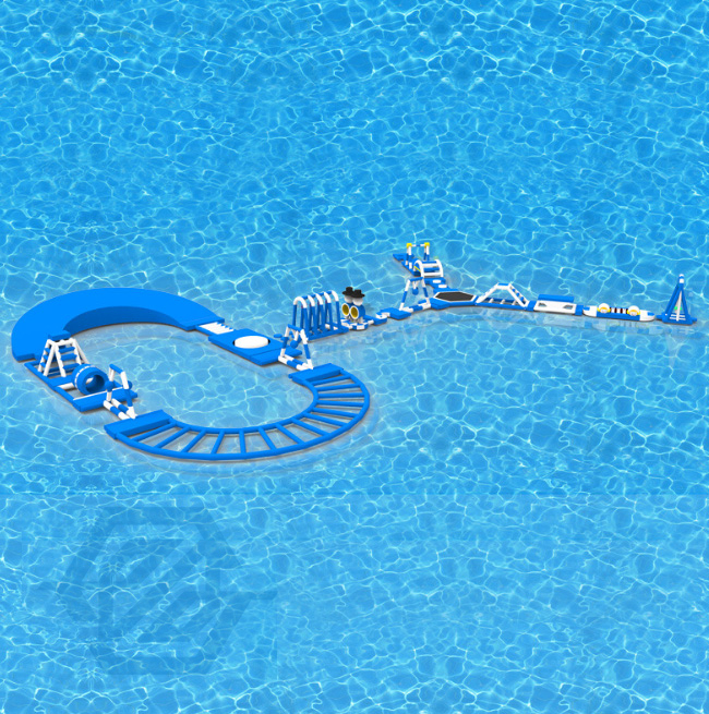 Wasser-Vergn&uuml;gungspark, aufblasbarer schwimmender Wasserpark, riesiger Wasser-Spa&szlig;-Run-Challenge-Park 