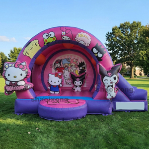 Aufblasbare HelloKitty-H&uuml;pfburg mit Rutschen-Kombination