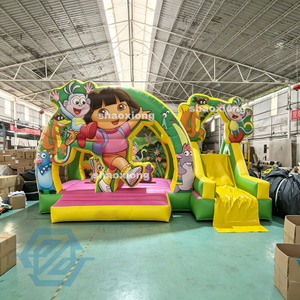Casa gonfiabile Dora the Explorer 6x4M con scivolo combinato