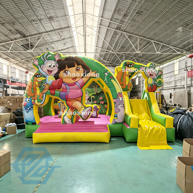 Casa inflable Dora la Exploradora de 6x4M con combo de tobog&aacute;n