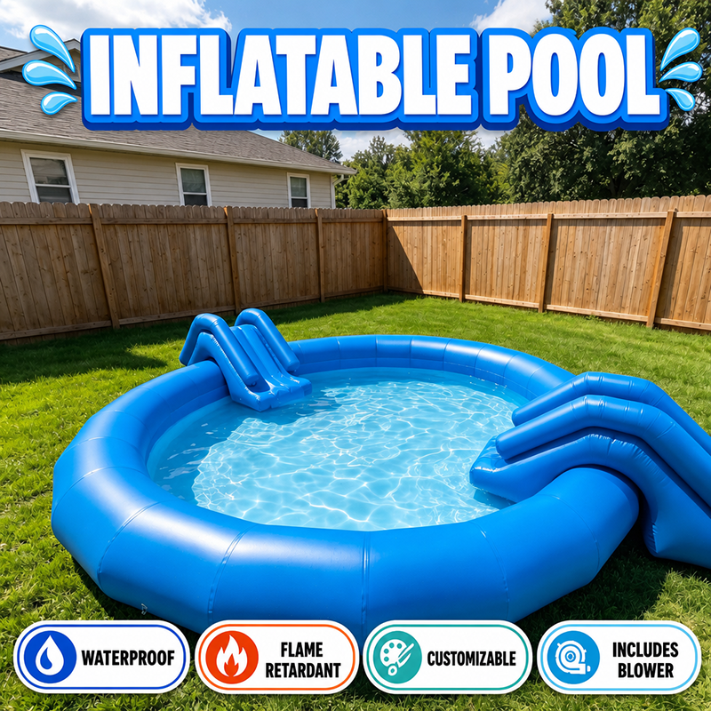 Beliebte Designs f&uuml;r aufblasbare Pools mit Doppelrutsche