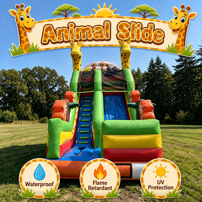 Dise&ntilde;os populares de animales de la selva para tobog&aacute;n inflable